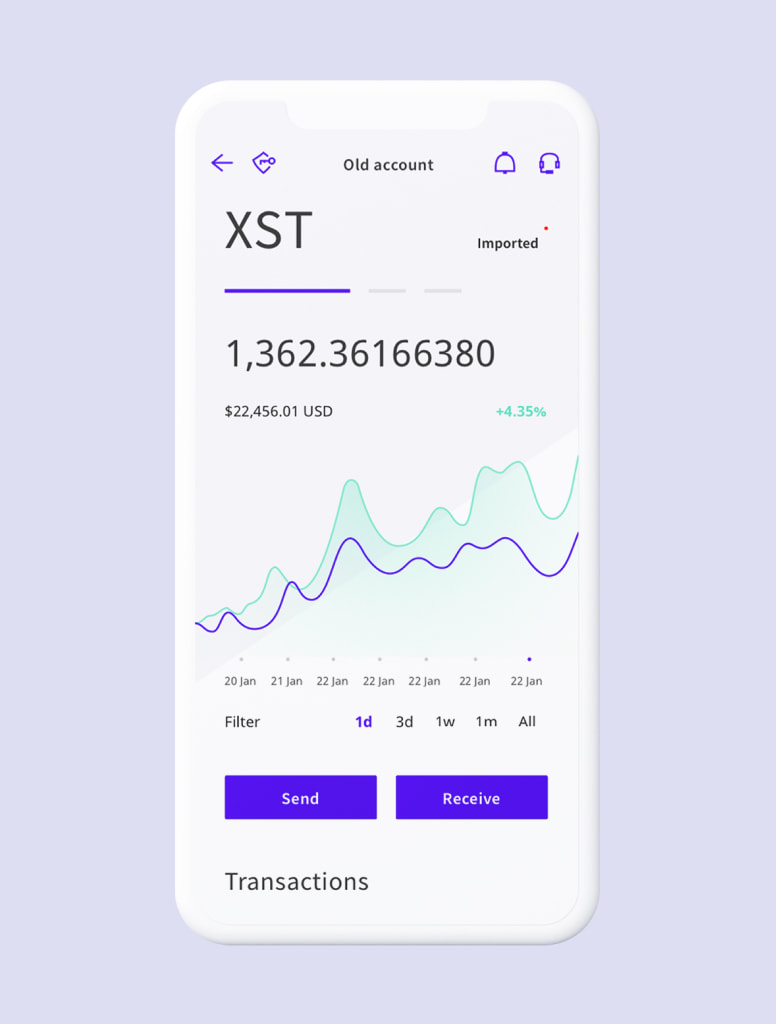 Stealth mobile wallet XST