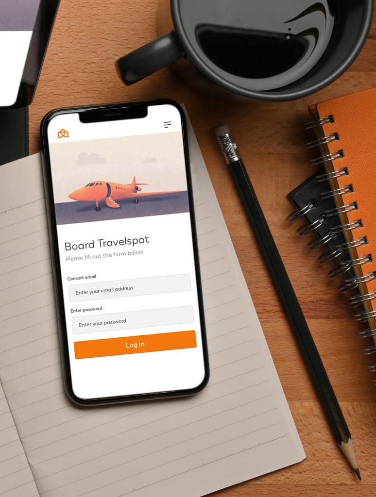 Travelspot mobile app mockup